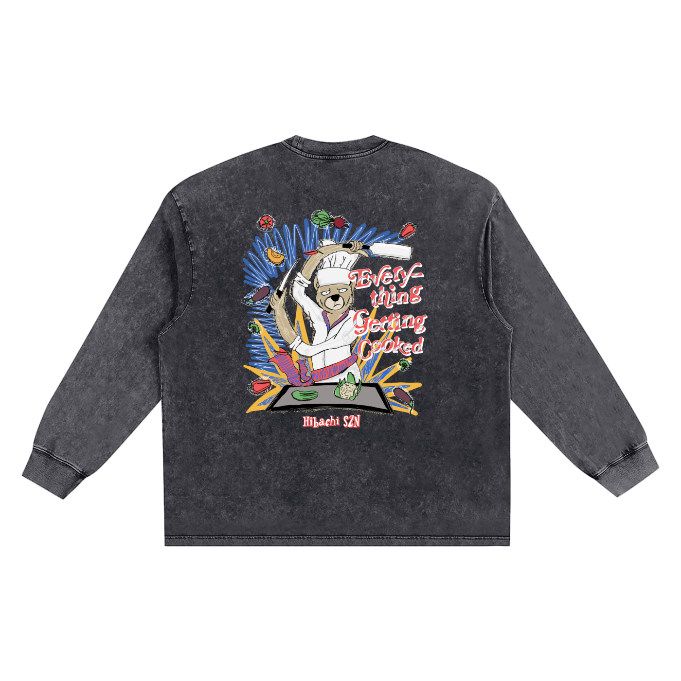 Snow Washed Oversize Long Sleeve T-shirt