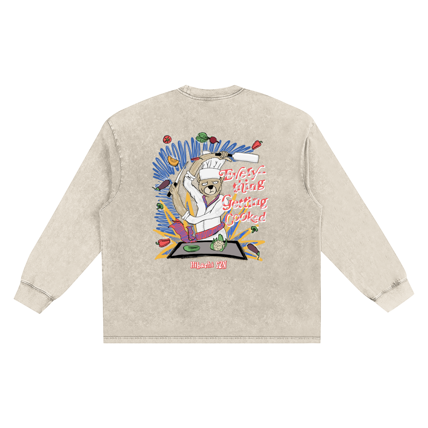 Snow Washed Oversize Long Sleeve T-shirt